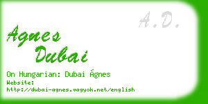 agnes dubai business card