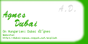 agnes dubai business card